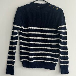 Zara striped sweater with button detail size small